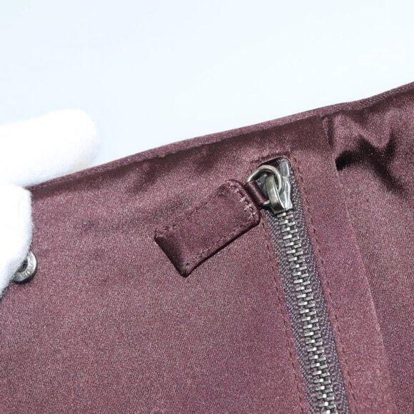 PRADA Pouch Satin Beige Auth 129577 - Picture 9 of 16